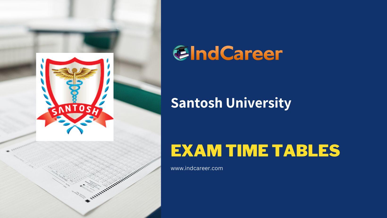 Santosh University Exam Time Tables