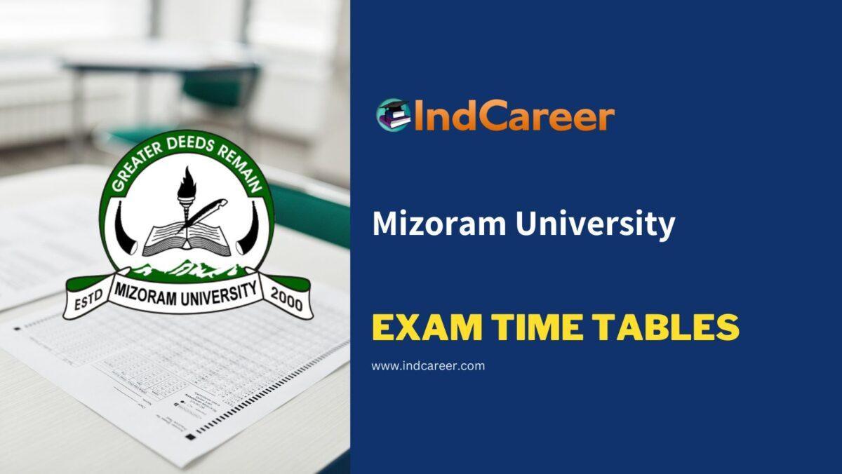 Mizoram University Exam Time Tables