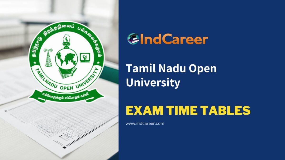 Tamil Nadu Open University Exam Time Tables