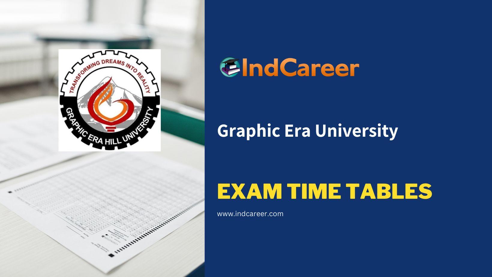 Graphic Era University Exam Time Tables