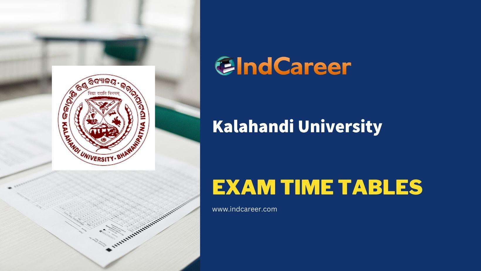 Kalahandi University Exam Time Tables