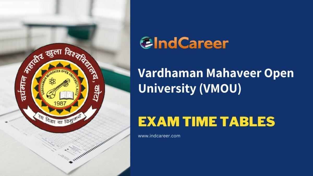 Vardhaman Mahaveer Open University (VMOU) Exam Time Tables