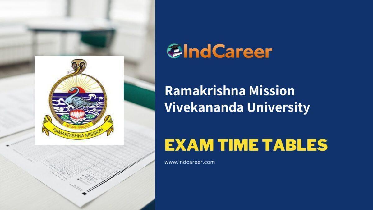 Ramakrishna Mission Vivekananda University Exam Time Tables