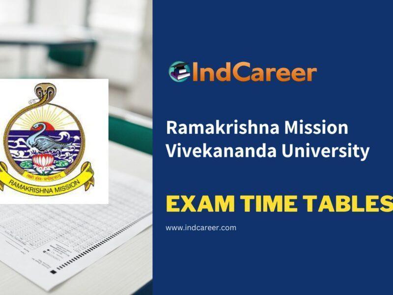 Ramakrishna Mission Vivekananda University Exam Time Tables