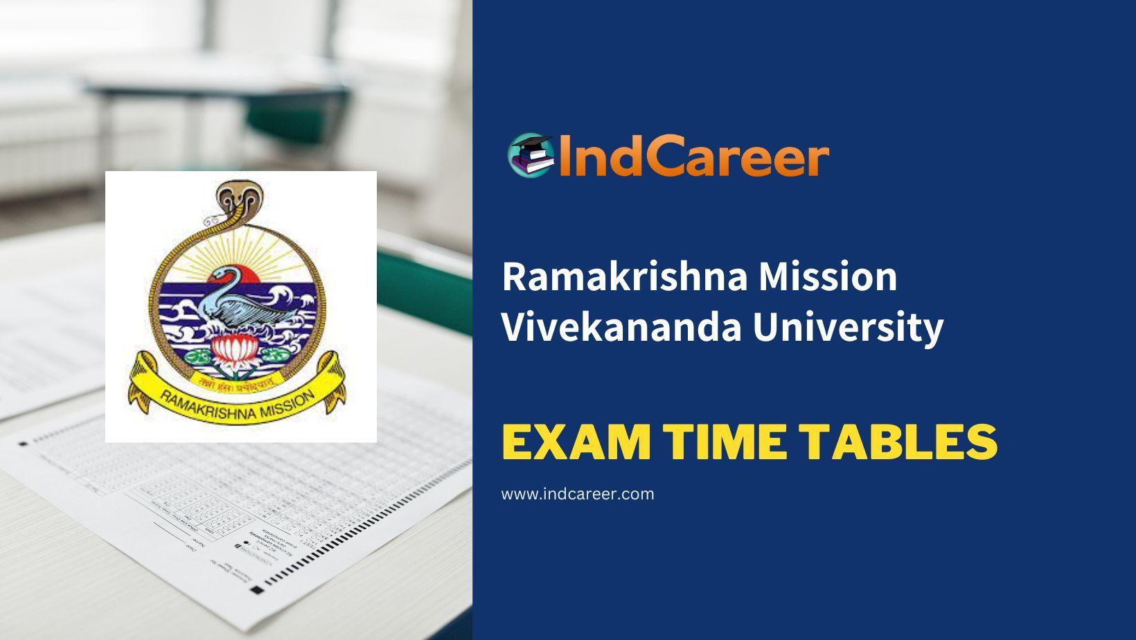 Ramakrishna Mission Vivekananda University Exam Time Tables