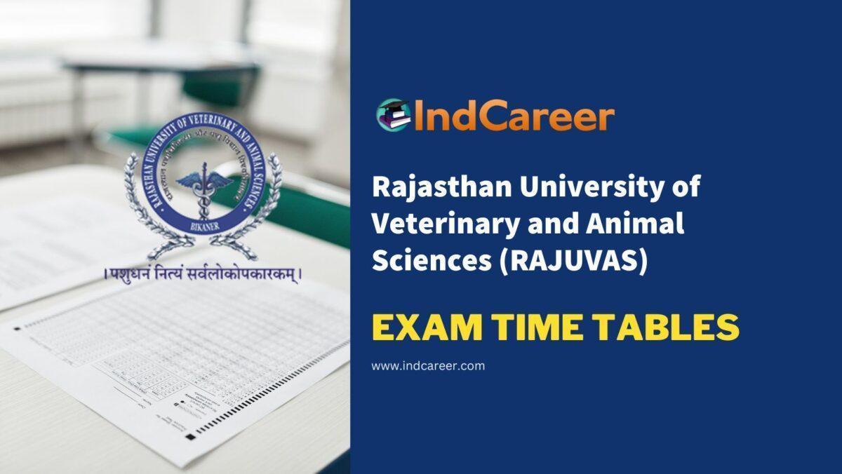 Rajasthan University of Veterinary and Animal Sciences (RAJUVAS) Exam Time Tables