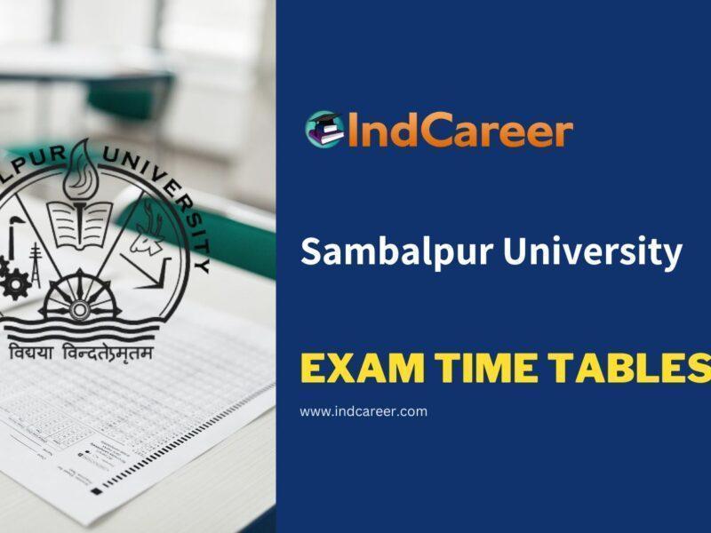 Sambalpur University Exam Time Tables