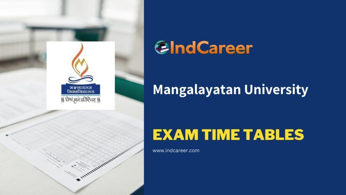 Mangalayatan University Exam Time Tables