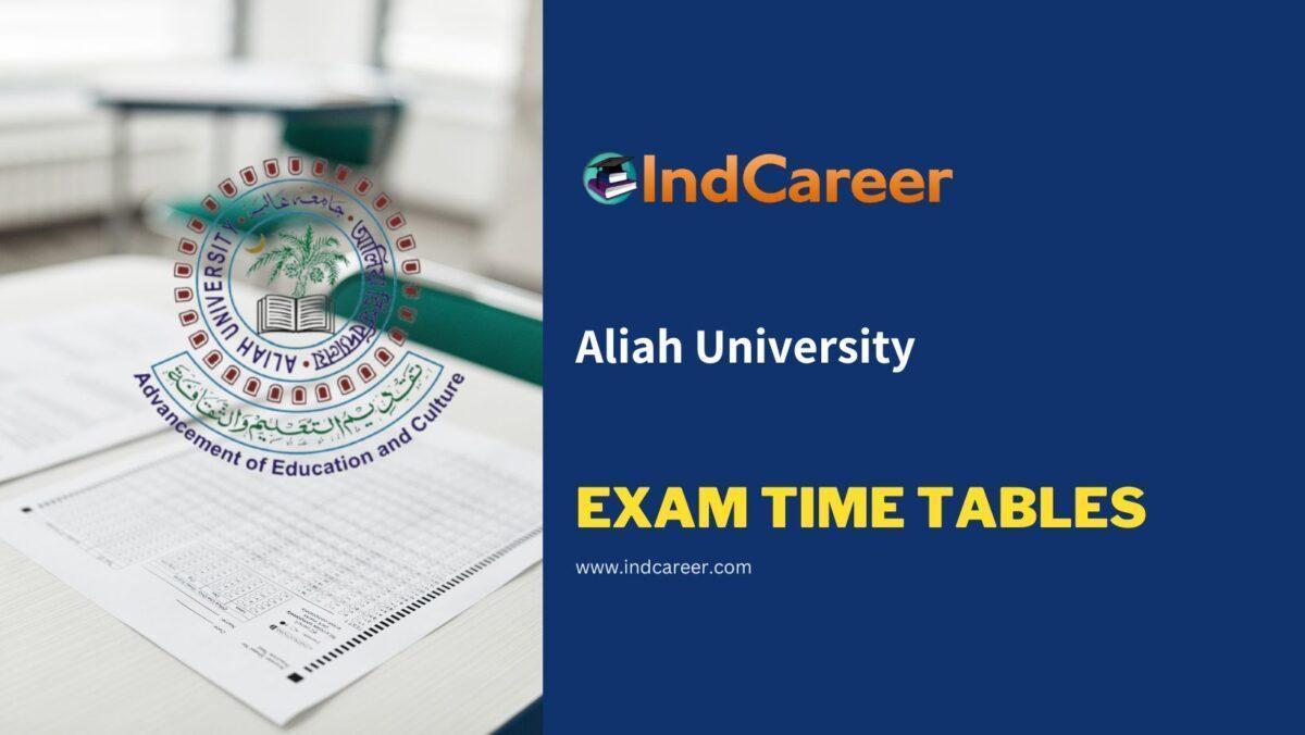 Aliah University Exam Time Tables
