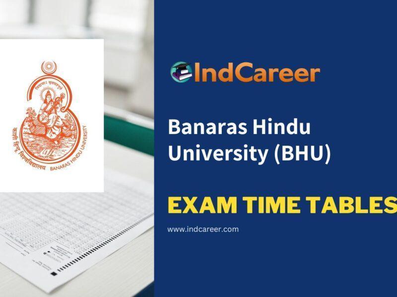 Banaras Hindu University (BHU) Exam Time Tables