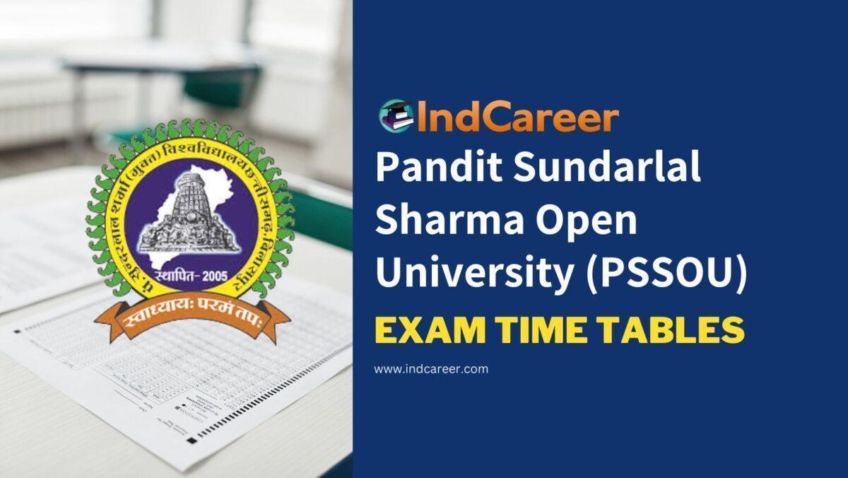 Pandit Sundarlal Sharma Open University (PSSOU) Exam Time Tables