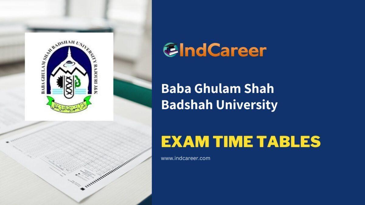 Baba Ghulam Shah Badshah University Exam Time Tables