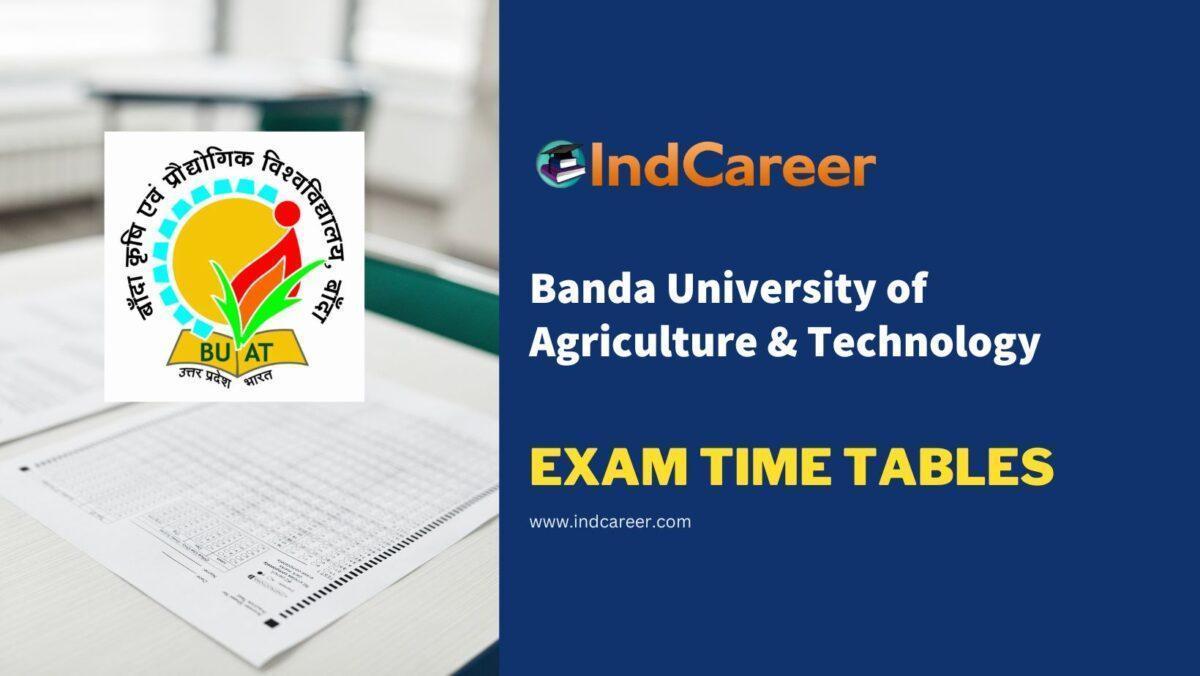 Banda University of Agriculture & Technology Exam Time Tables