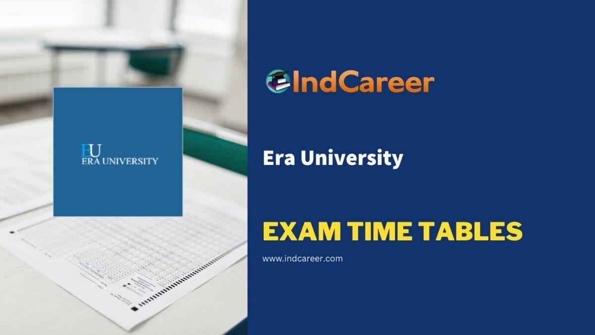 Era University Exam Time Tables