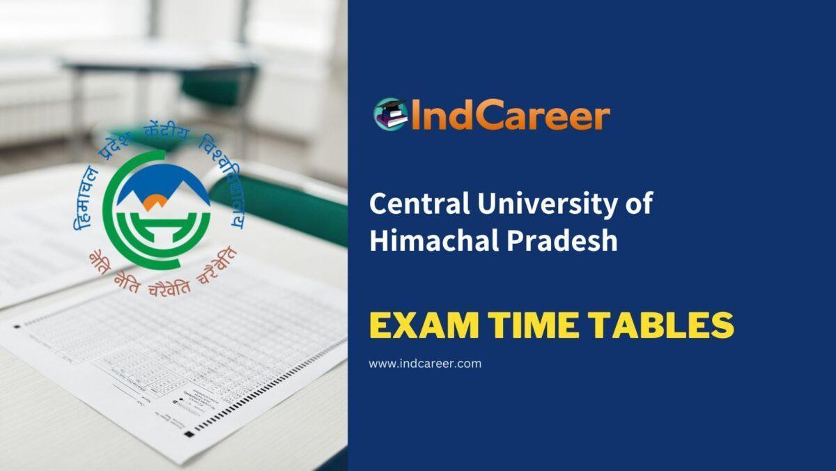 Central University of Himachal Pradesh Exam Time Tables