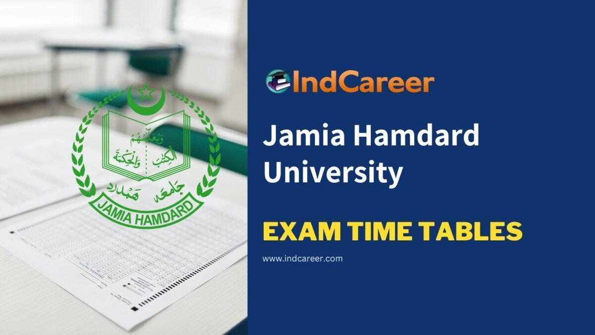 Jamia Hamdard University Exam Time Tables