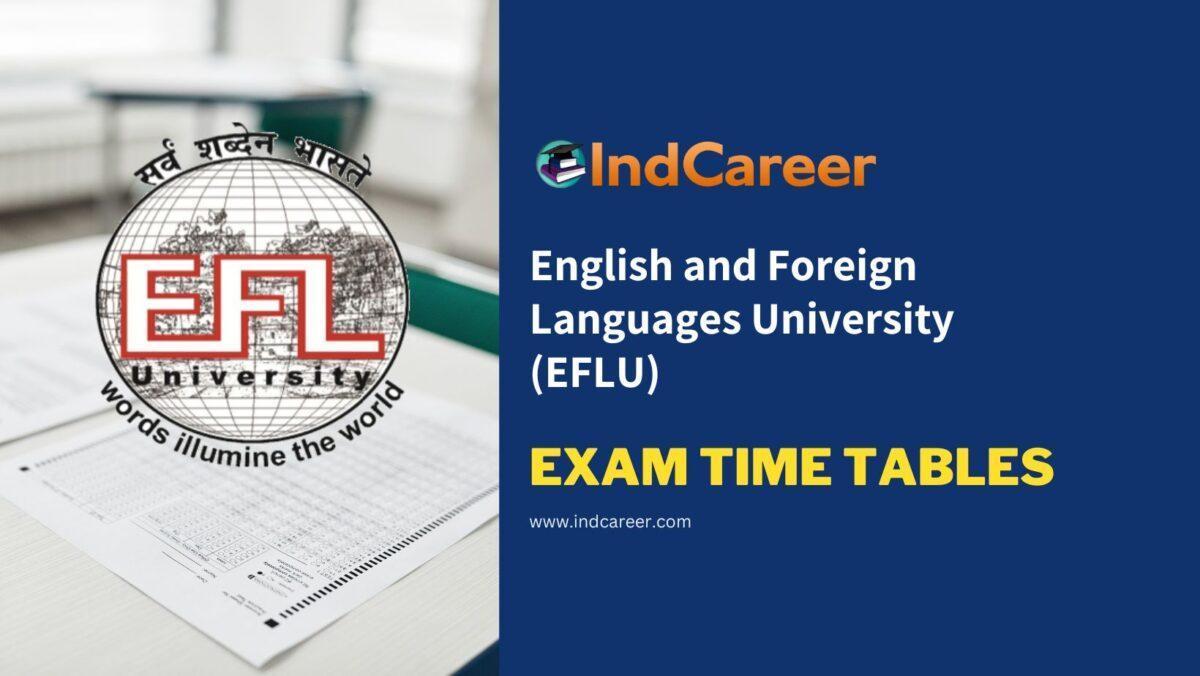 English and Foreign Languages University (EFLU) Exam Time Tables