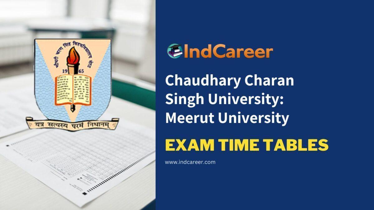 Chaudhary Charan Singh University: Meerut University Exam Time Tables