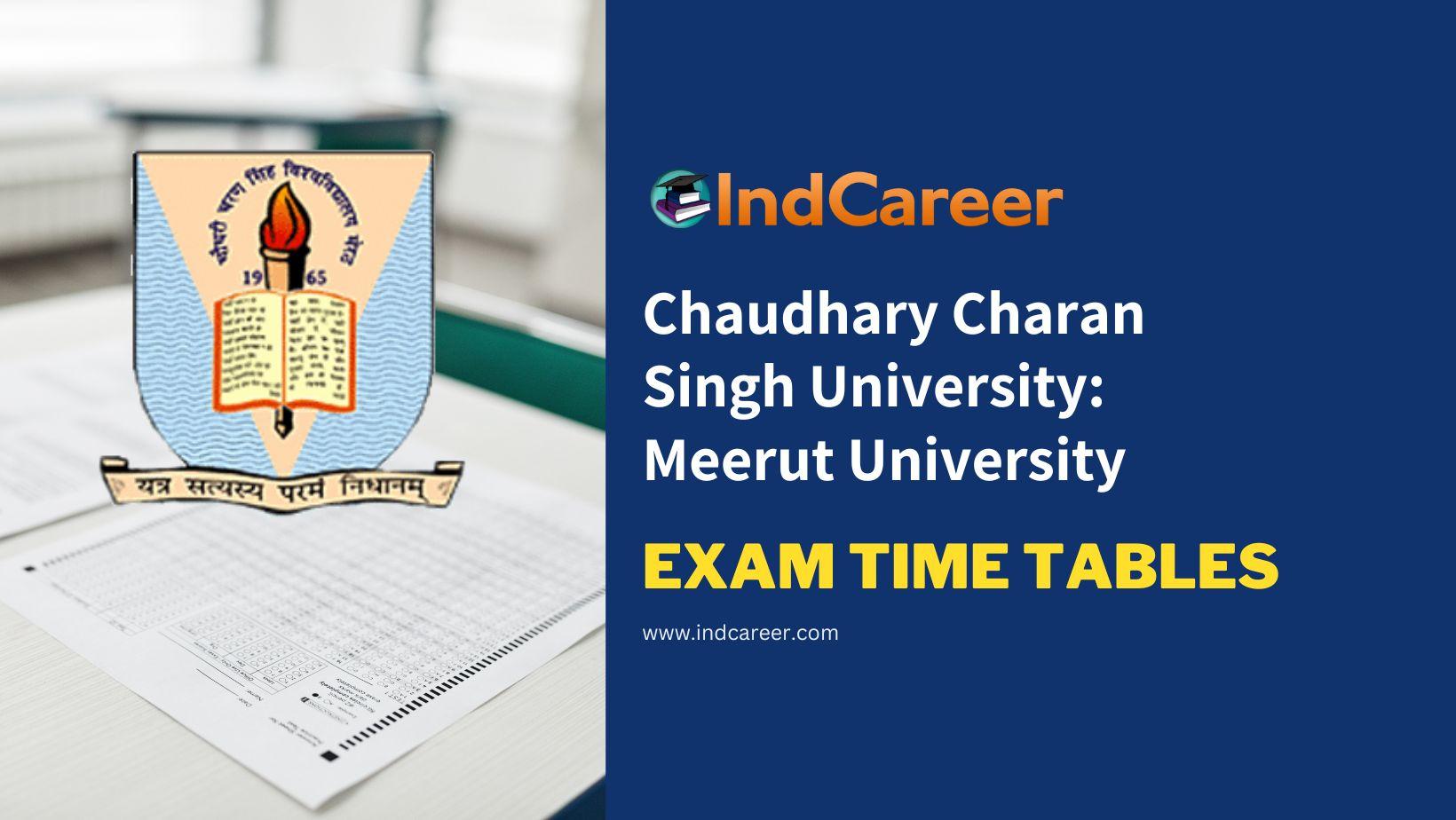 Chaudhary Charan Singh University (CCSU) Exam Time Tables IndCareer