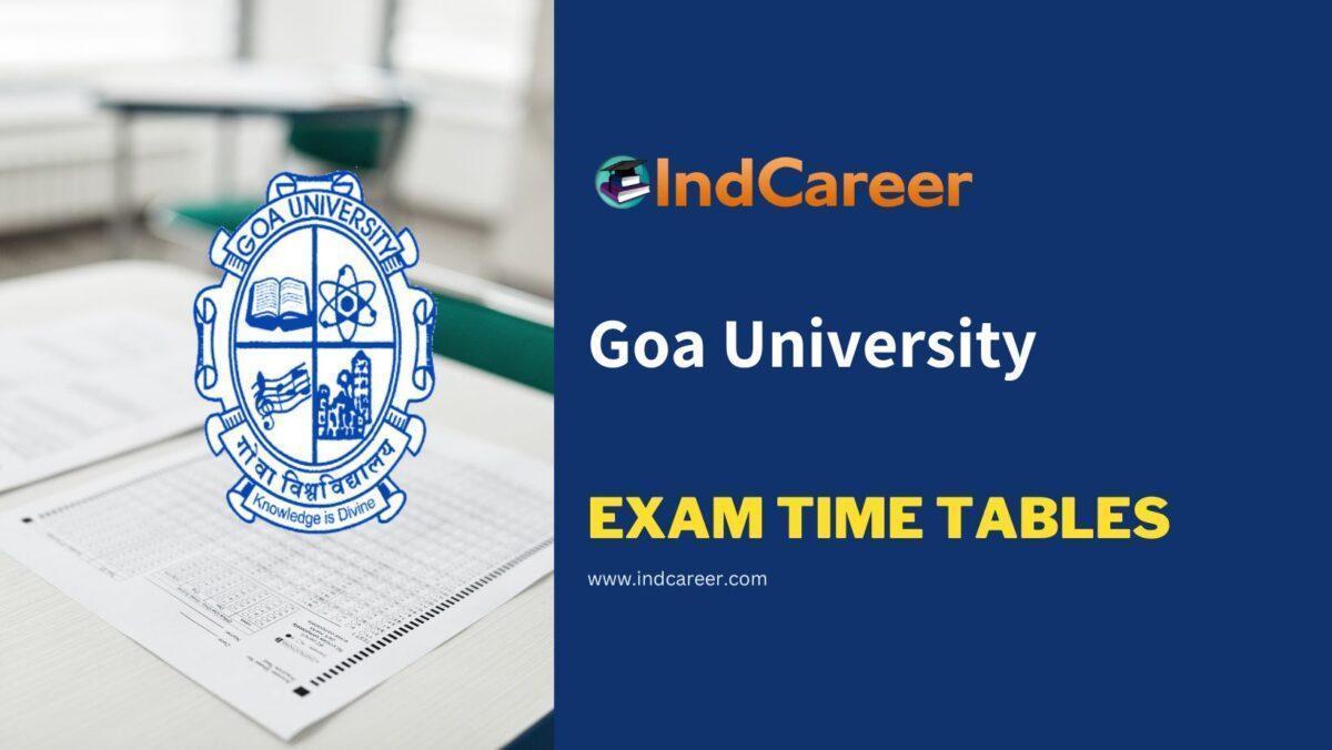 Goa University Exam Time Tables