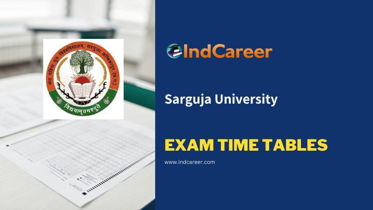 Sarguja University Exam Time Tables