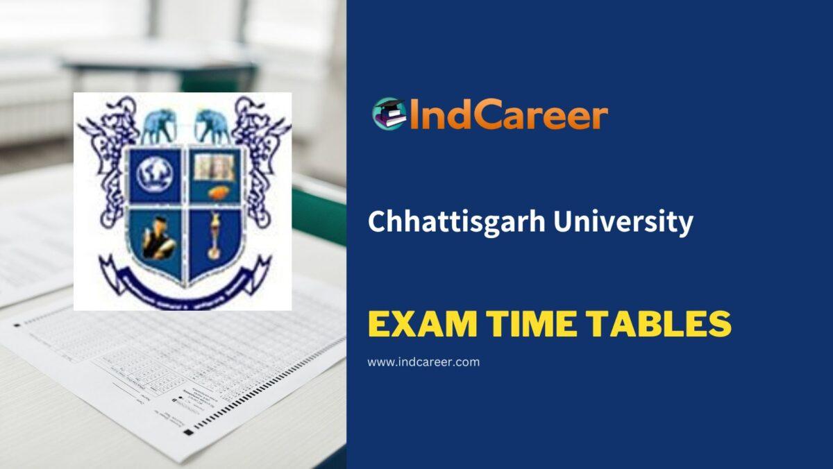 Chhattisgarh University Exam Time Tables