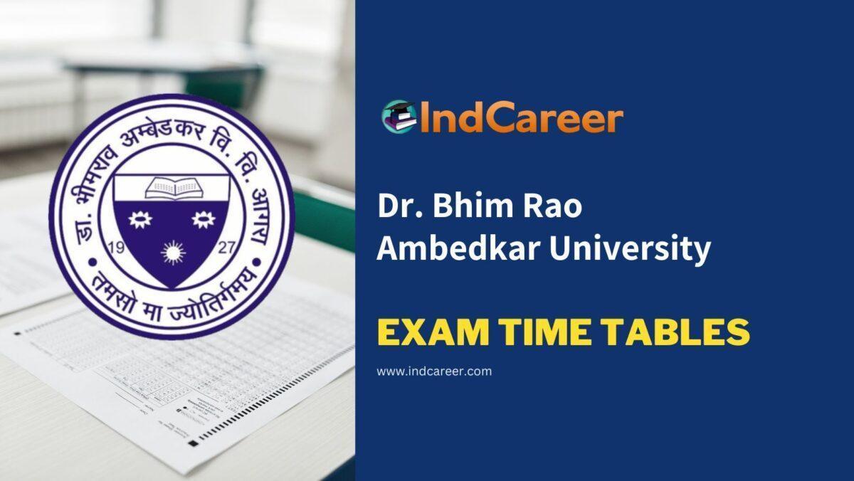 Dr. Bhim Rao Ambedkar University Exam Time Tables