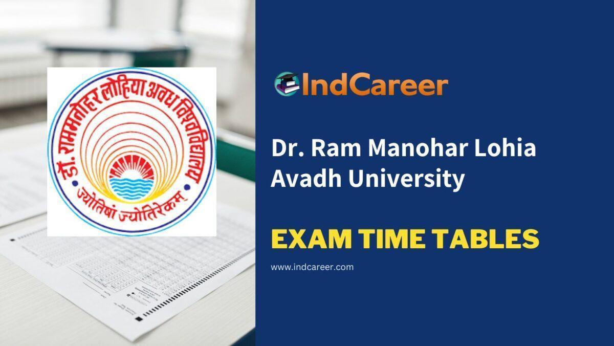 Dr. Ram Manohar Lohia Avadh University Exam Time Tables