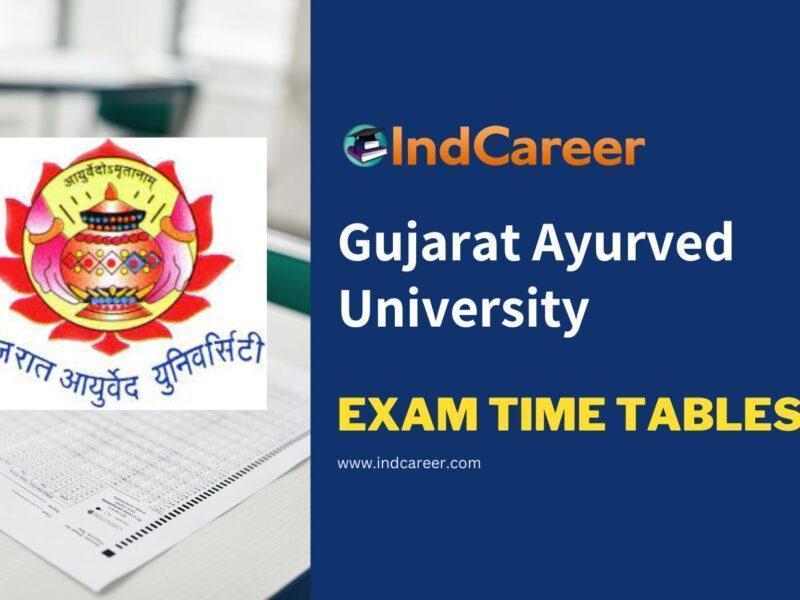 Gujarat Ayurved University Exam Time Tables