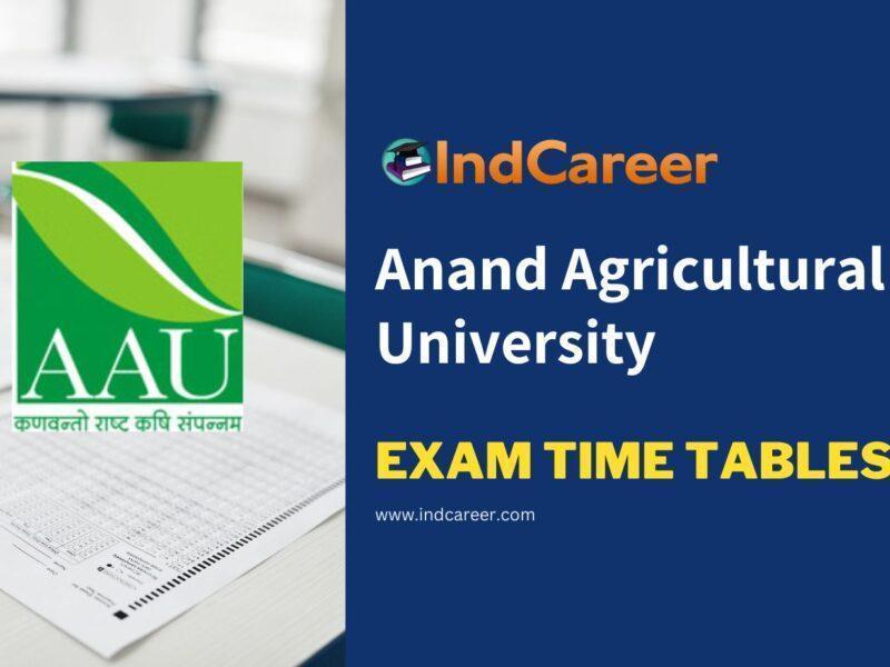 Anand Agricultural University Exam Time Tables