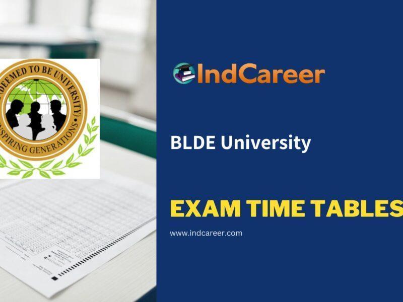 BLDE University Exam Time Tables