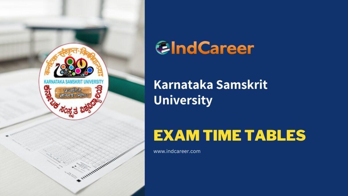 Karnataka Samskrit University Exam Time Tables