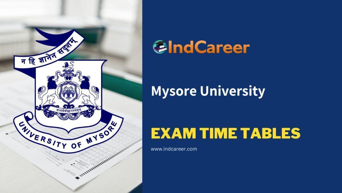 Mysore University Exam Time Tables