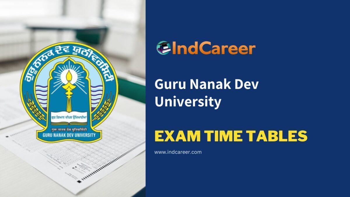 Guru Nanak Dev University Exam Time Tables
