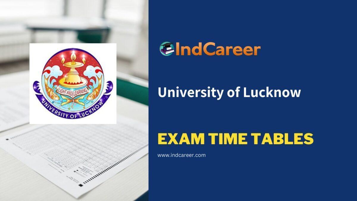 University of Lucknow Exam Time Tables