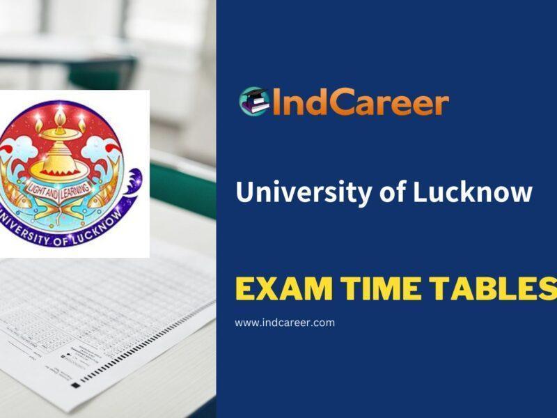 University of Lucknow Exam Time Tables