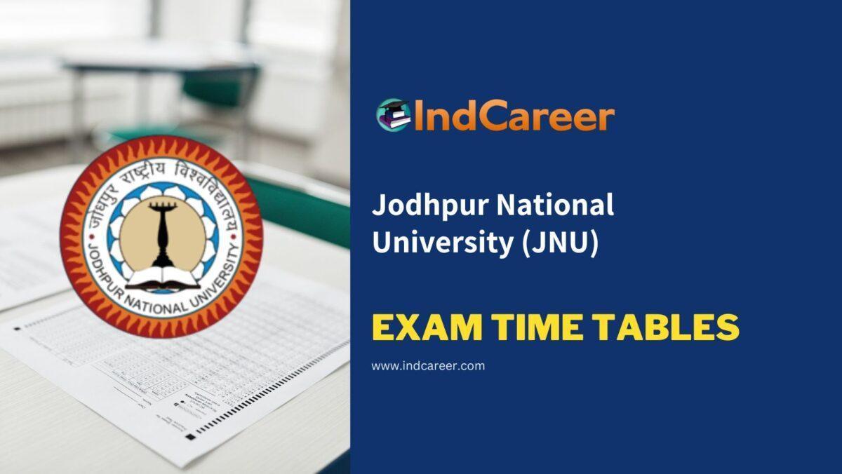 Jodhpur National University (JNU) Exam Time Tables