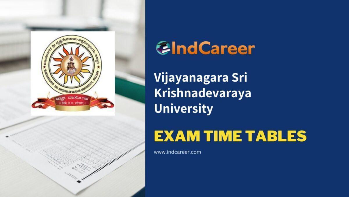 Vijayanagara Sri Krishnadevaraya University Exam Time Tables