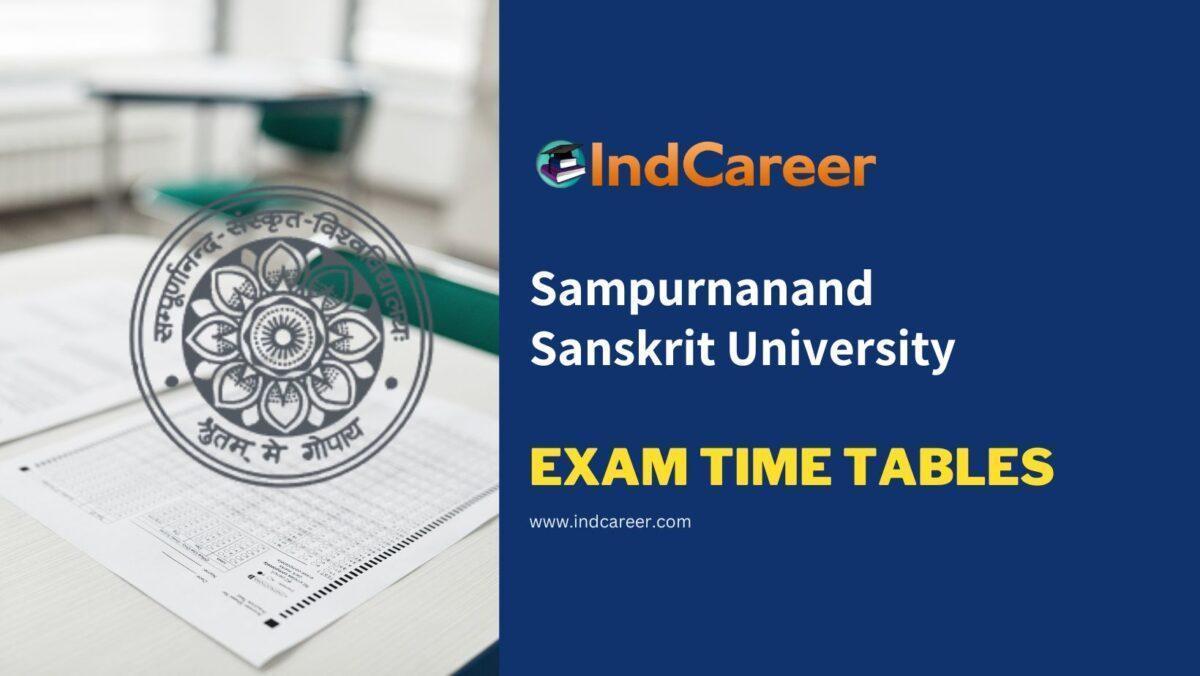 Sampurnanand Sanskrit University Exam Time Tables