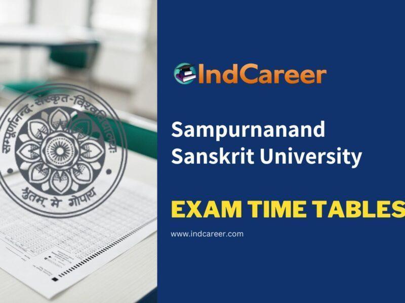 Sampurnanand Sanskrit University Exam Time Tables