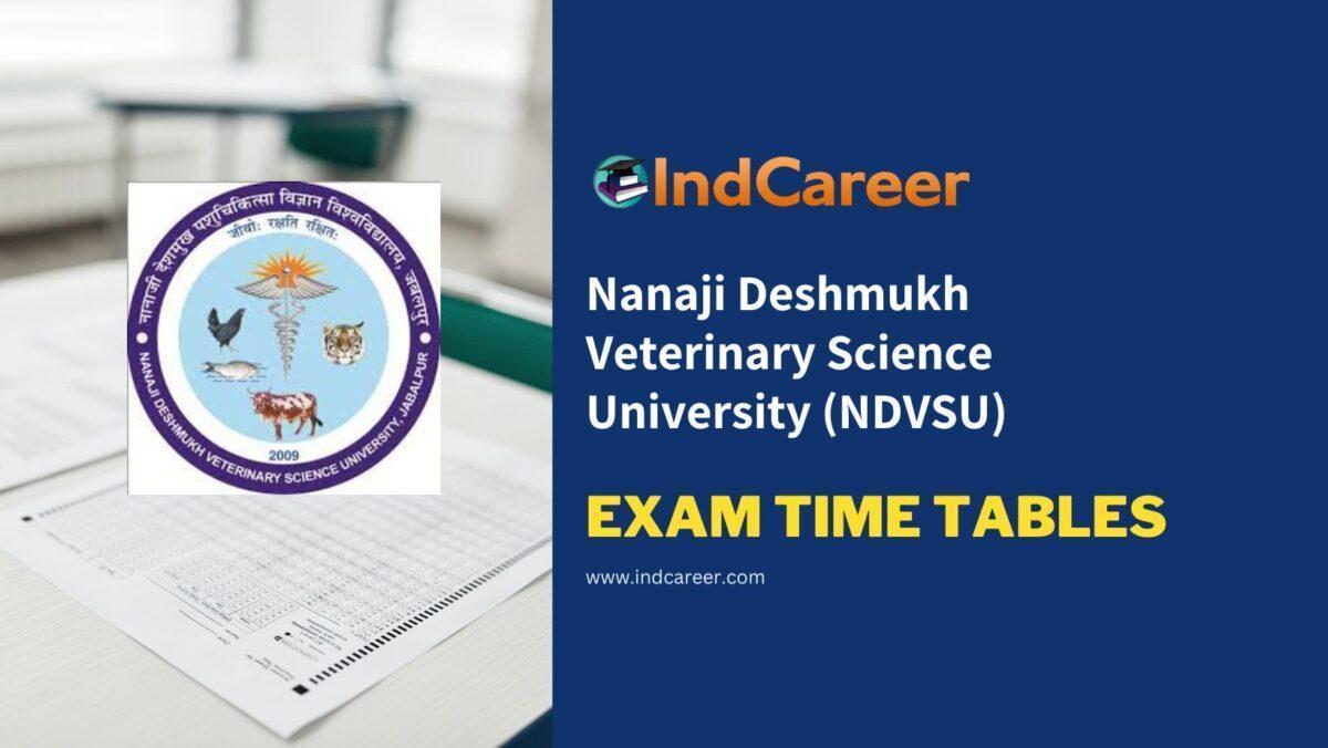 Nanaji Deshmukh Veterinary Science University (NDVSU) Exam Time Tables
