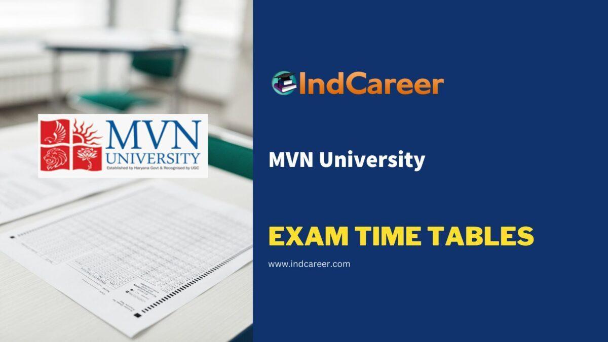 MVN University Exam Time Tables