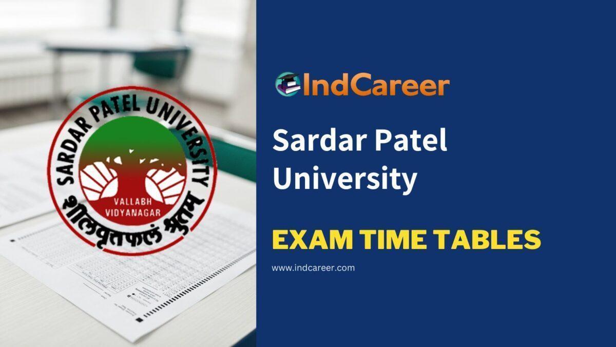 Sardar Patel University Exam Time Tables