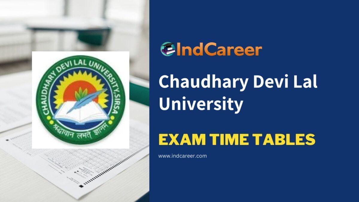 Chaudhary Devi Lal University Exam Time Tables