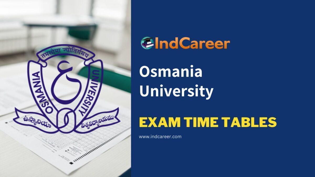 Osmania University Exam Time Tables
