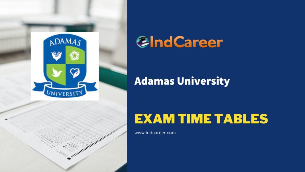 Adamas University Exam Time Tables