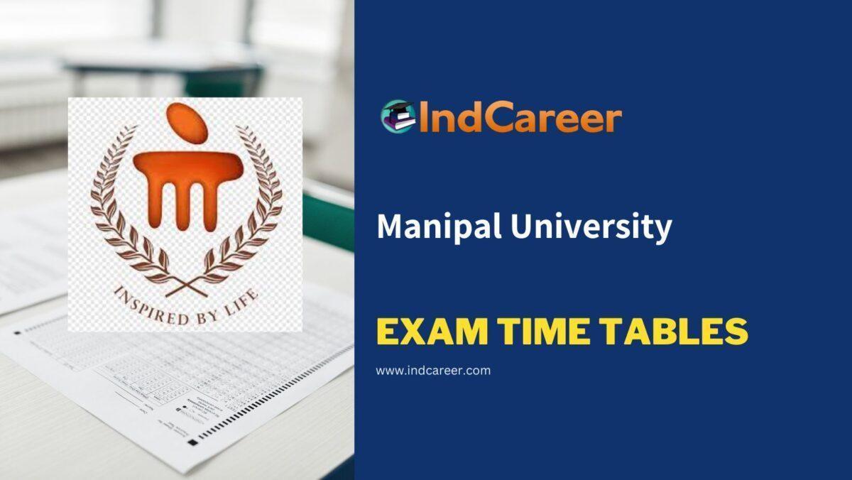 Manipal University Exam Time Tables