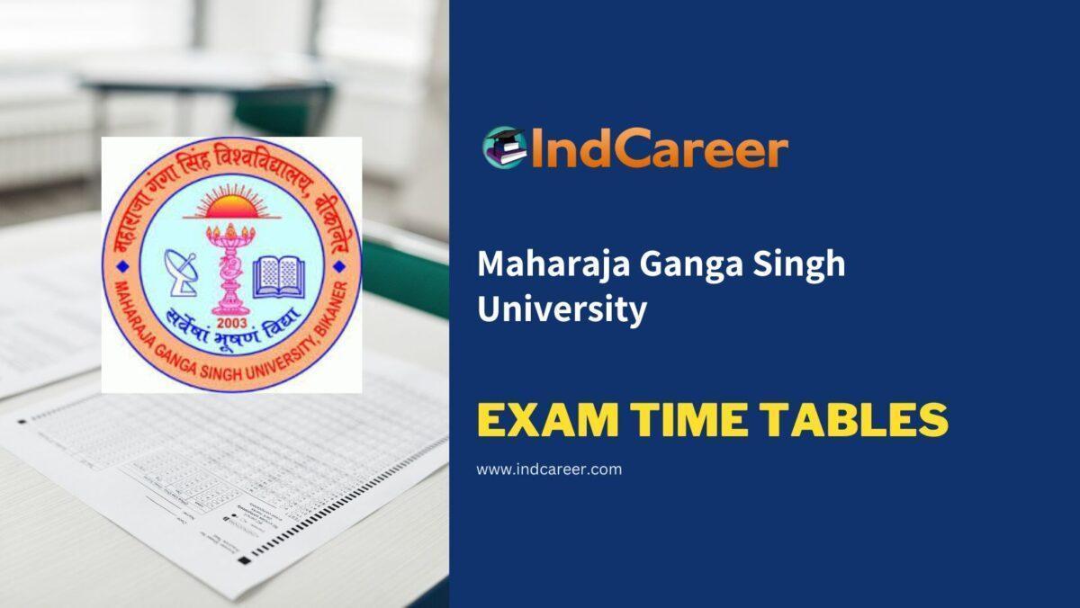 Maharaja Ganga Singh University Exam Time Tables
