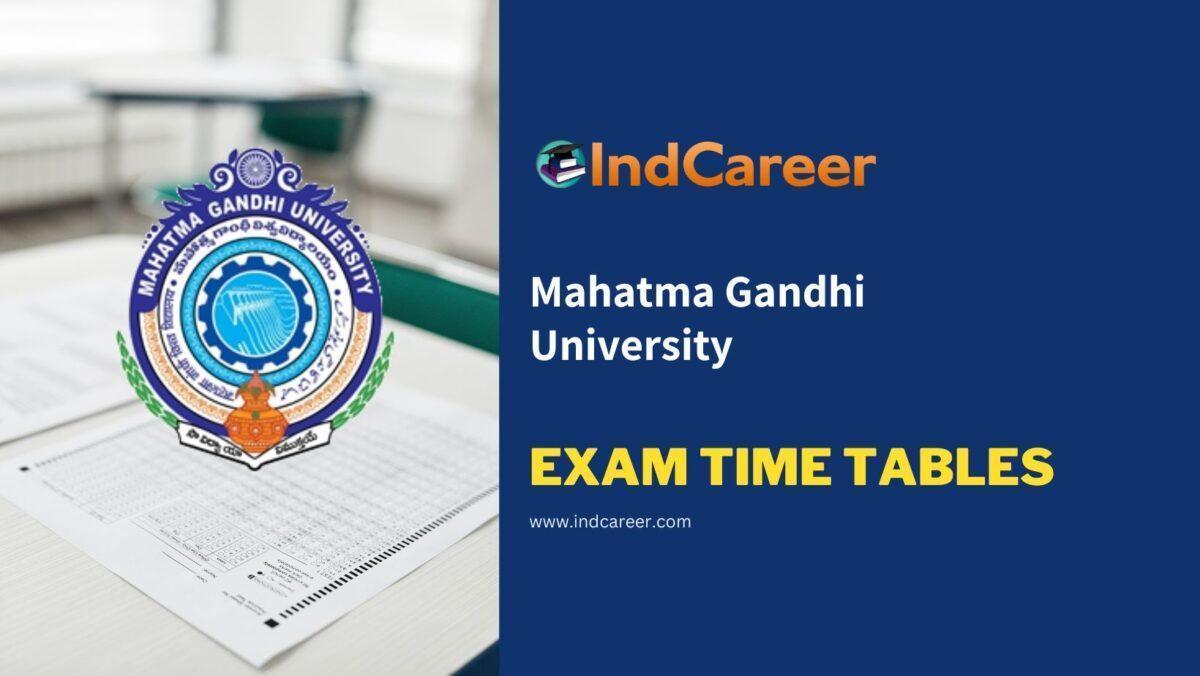Mahatma Gandhi University Exam Time Tables