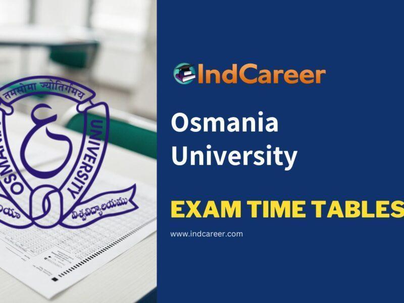 Osmania University Exam Time Tables